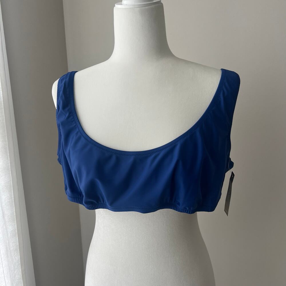 J. Crew Heritage Scoop Neck Bikini Top Womens 2X Blue Lined Adjustable‎ - Picture 2 of 8